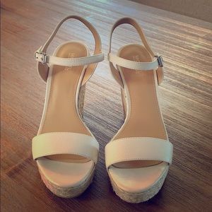 White Michael Kors Jill Platform Wedges